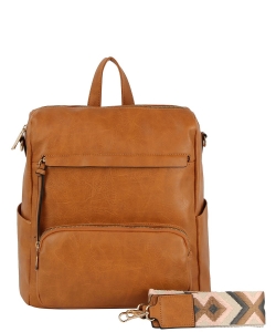 Guitar Strap Convertible Backpack LM-0328 LIGHT BROWN